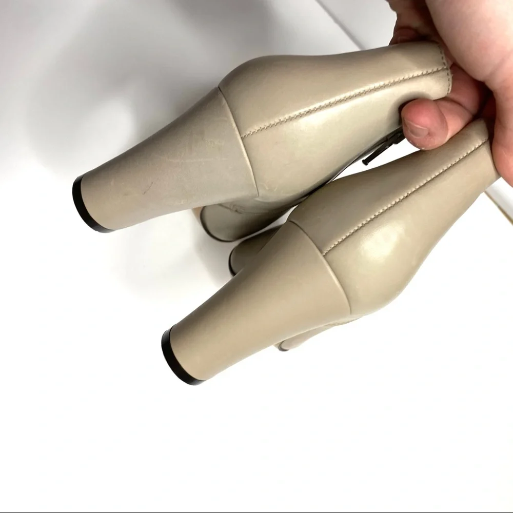 Innovare | Leather Tan Heeled Booties - Picture 7 of 9